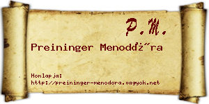 Preininger Menodóra névjegykártya